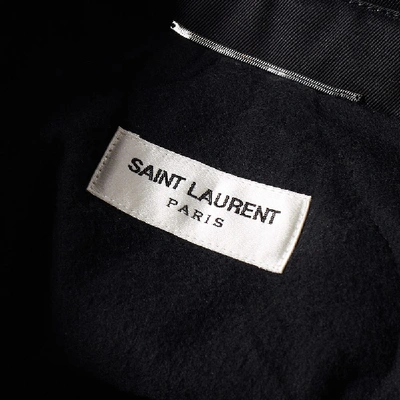Shop Saint Laurent Embroidered Bomber Jacket In Black