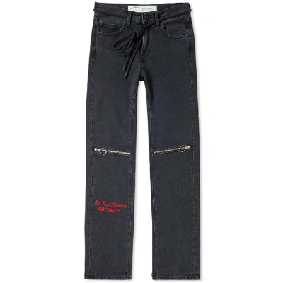 Shop Off-white Zip 5 Pocket Slim Jean In Black