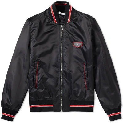 Shop Givenchy Star Tape Leather Patch Bomber Jacket In Black