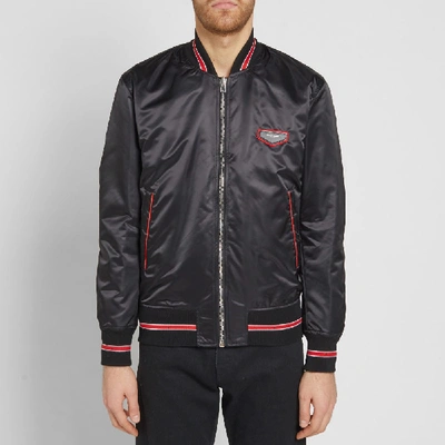 Shop Givenchy Star Tape Leather Patch Bomber Jacket In Black