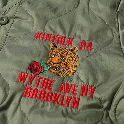 Shop Kinfolk X Alpha Industries Embroidered Liner Jacket In Green