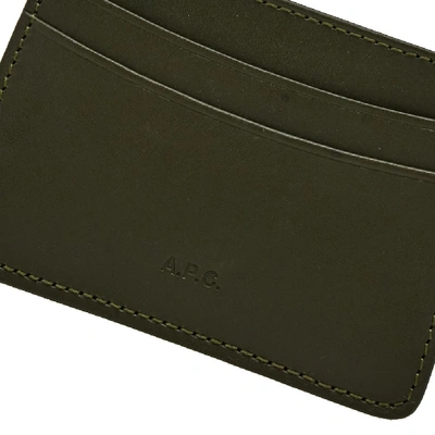 Shop Apc A.p.c. André Card Holder In Green