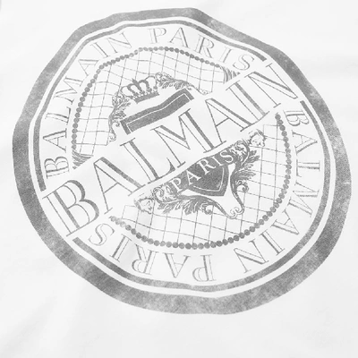 Shop Balmain Circle Logo Lightweight Hoody In White