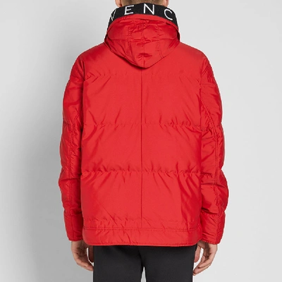 Shop Givenchy Hooded Down Parka In Red