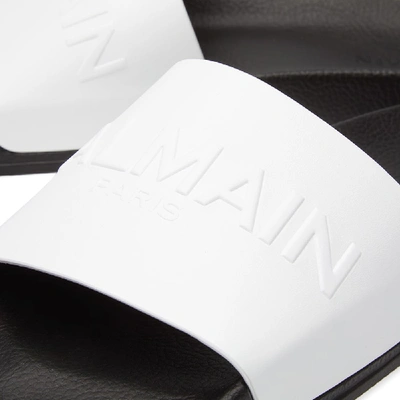 Shop Balmain Leather Slide In White