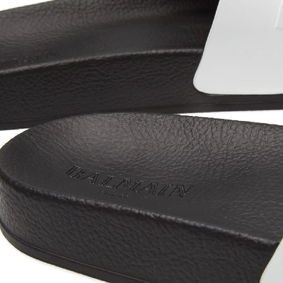Shop Balmain Leather Slide In White