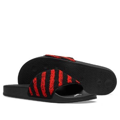 Shop Off-white Off Flyknit Slider In Red