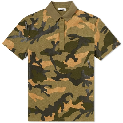 Shop Valentino Metallic Overprinted Camo Polo In Green