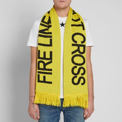Shop Off-white Firetape Scarf In Yellow