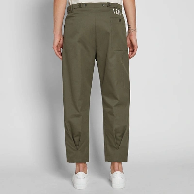 Shop Valentino Cropped Tapered Cargo Pant In Green