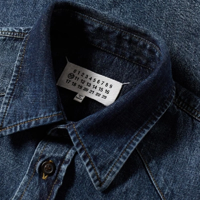 Shop Maison Margiela 10 Heavyweight Denim Overshirt In Blue