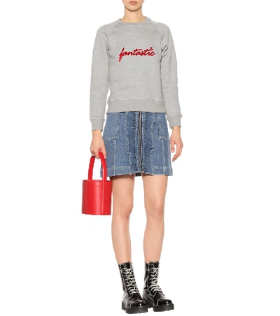 Shop Alexa Chung Cotton Sweatshirt In Grey