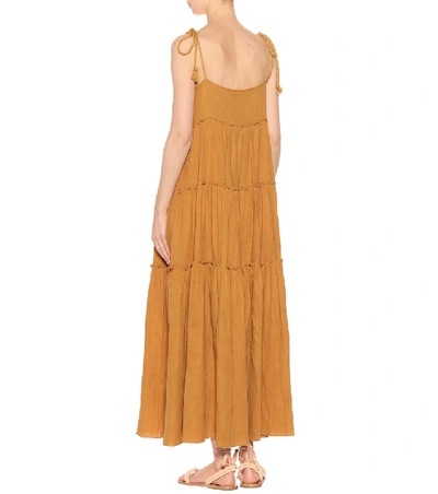 Shop See By Chloé Embroidered Cotton Maxi Dress In Yellow