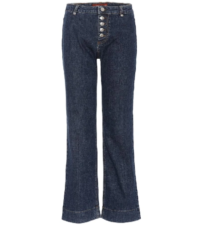 Shop Alexa Chung Flared Cropped Jeans In Blue