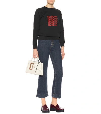 Shop Alexa Chung Flared Cropped Jeans In Blue