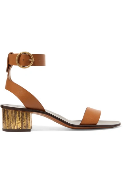Shop Chloé Qassie Leather Sandals In Brown