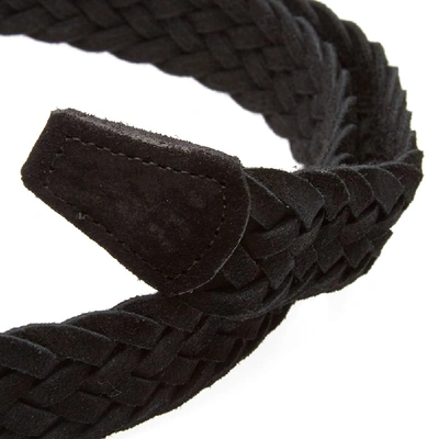 Shop Anderson's Woven Suede Belt In Black