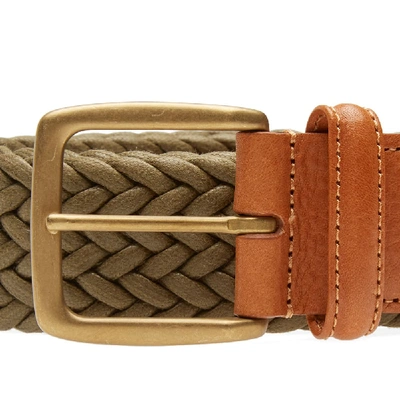 Shop Anderson's Waxed Canvas Woven Belt In Green