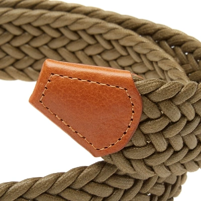 Shop Anderson's Waxed Canvas Woven Belt In Green