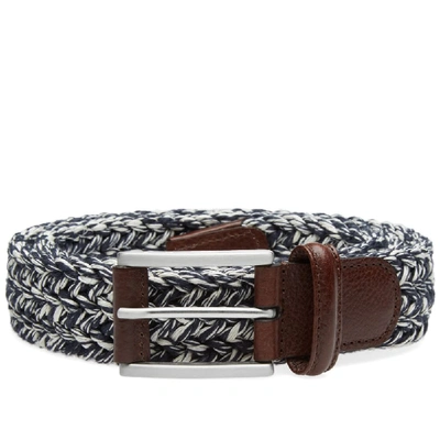 Shop Anderson's Waxed Marl Belt In Blue