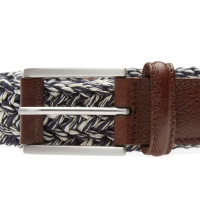 Shop Anderson's Waxed Marl Belt In Blue