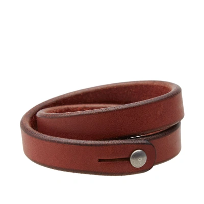 Shop Tanner Goods Double Wrap Wristband In Brown