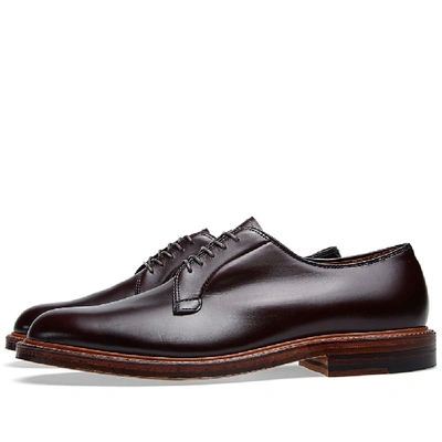 Shop Alden Shoe Company Alden Plain Toe Blucher In Burgundy