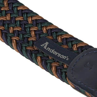 Shop Anderson's Woven Textile Belt In Brown