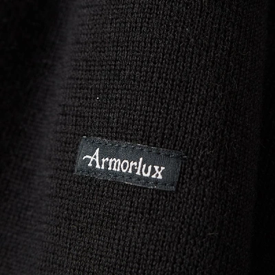Shop Armor-lux 1901 Fouesnant Mariner Crew Knit In Black