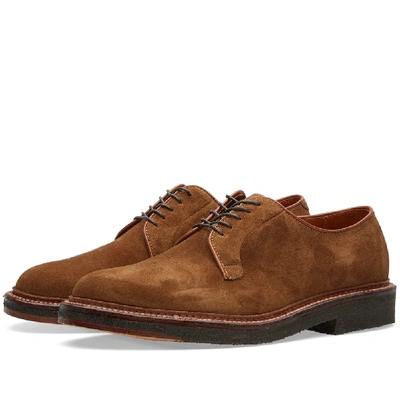 Shop Alden Shoe Company Alden Crepe Sole Plain Toe Blucher In Neutrals