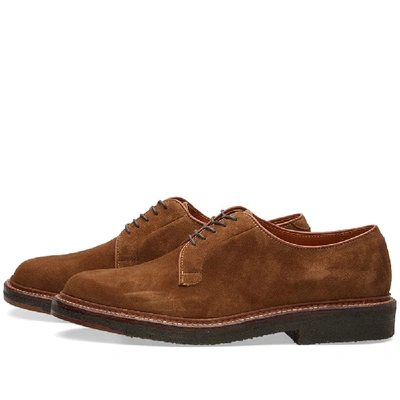 Shop Alden Shoe Company Alden Crepe Sole Plain Toe Blucher In Neutrals