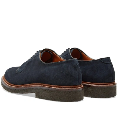 Shop Alden Shoe Company Alden Crepe Sole Plain Toe Blucher In Blue