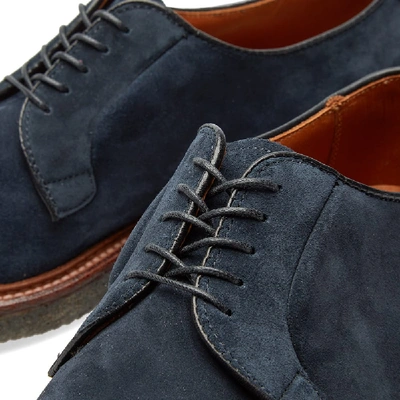 Shop Alden Shoe Company Alden Crepe Sole Plain Toe Blucher In Blue