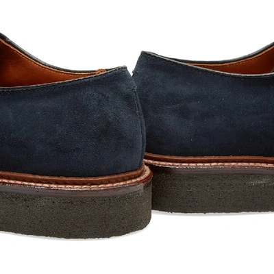 Shop Alden Shoe Company Alden Crepe Sole Plain Toe Blucher In Blue