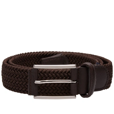 Shop Anderson's Woven Textile Belt In Brown