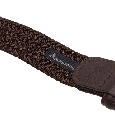 Shop Anderson's Woven Textile Belt In Brown