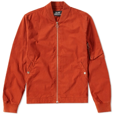 Shop Olaf Hussein Ma-1 Bomber Jacket In Red