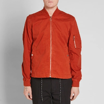 Shop Olaf Hussein Ma-1 Bomber Jacket In Red