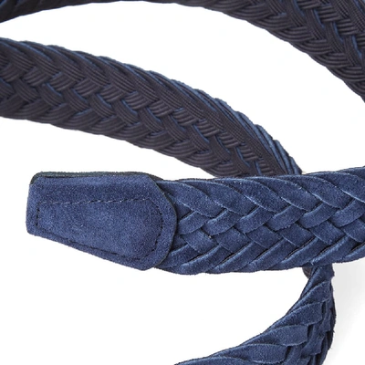 Shop Anderson's Woven Suede Belt In Blue