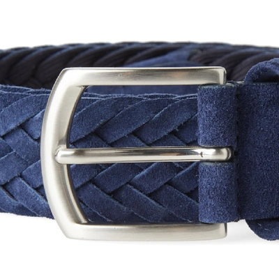 Shop Anderson's Woven Suede Belt In Blue