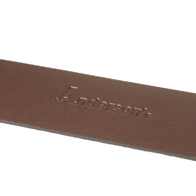 Shop Anderson's Grain Leather Belt In Green