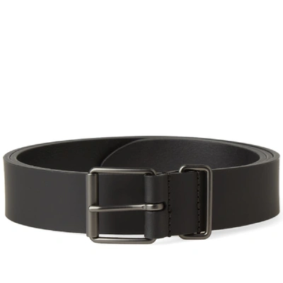 Shop Anderson's Slim Rubberised Leather Belt In Black