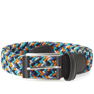 Shop Anderson's Woven Textile Belt In Blue