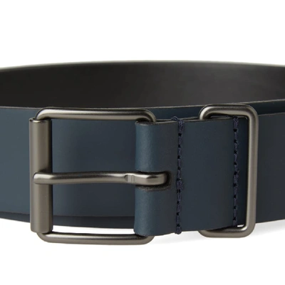 Shop Anderson's Slim Rubberised Leather Belt In Blue