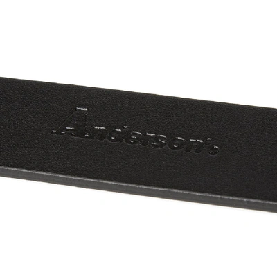Shop Anderson's Slim Rubberised Leather Belt In Blue
