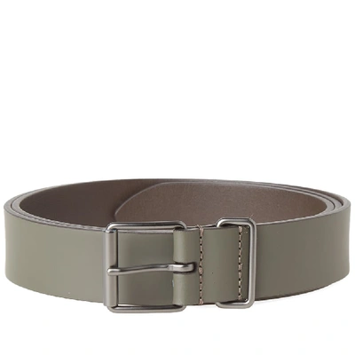 Shop Anderson's Slim Rubberised Leather Belt In Green