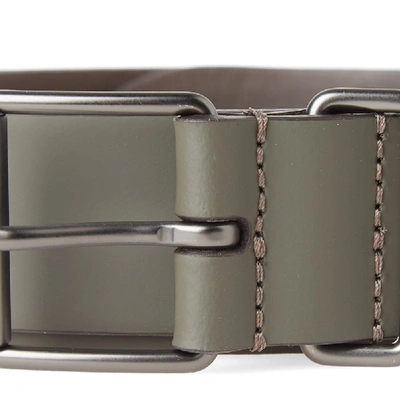 Shop Anderson's Slim Rubberised Leather Belt In Green