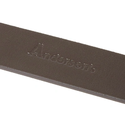 Shop Anderson's Slim Rubberised Leather Belt In Burgundy