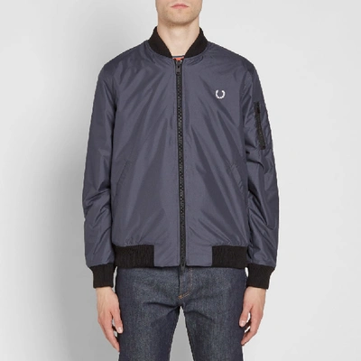 Shop Fred Perry Laurel Ma-1 Bomber Jacket In Grey