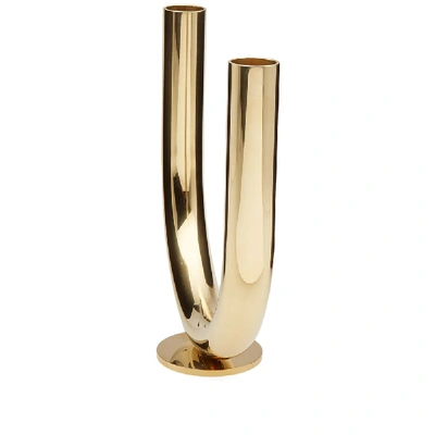 Shop Minimalux Brass U Candle Holder In Gold